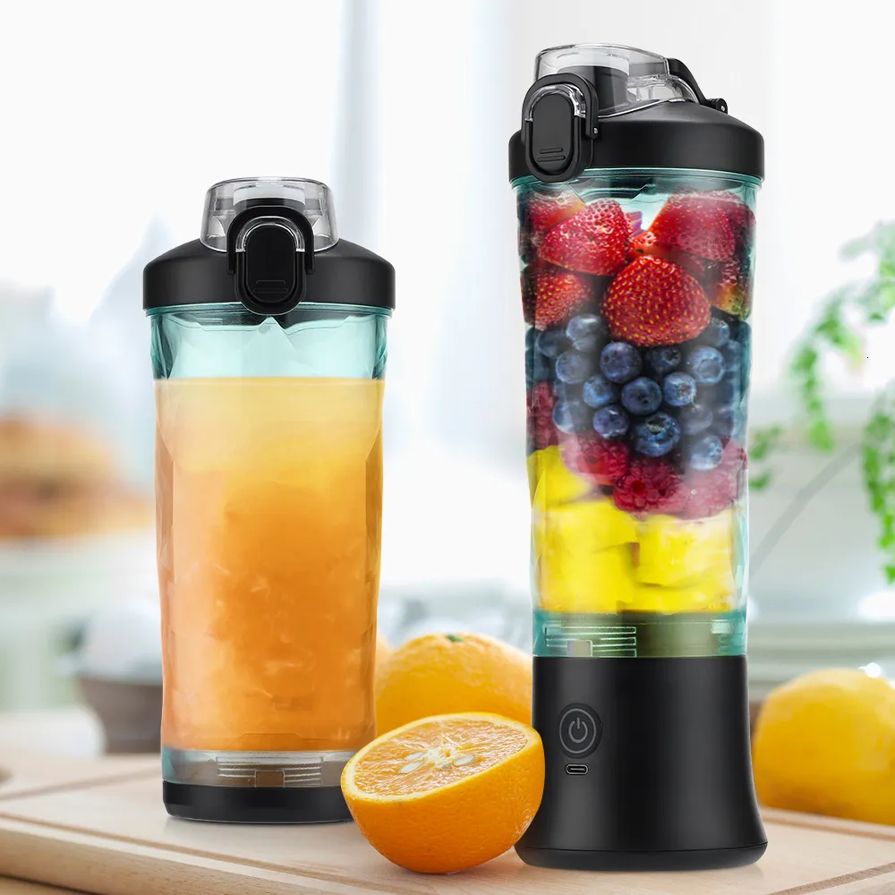 Portable Smoothie Blender 600ML USB Rechargeable Juicer, Electric Fruit  Mixer, Mini Personal Blender, Powerful 4000mAh Battery