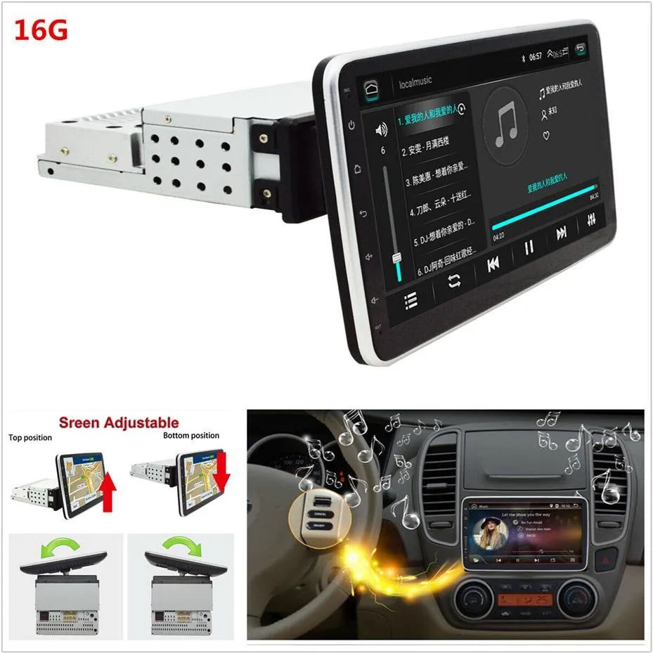 Android 9 0 1DIN Quad Core 10 1in Car Bluetooth HD Multimedia Player GPS WIFI2489