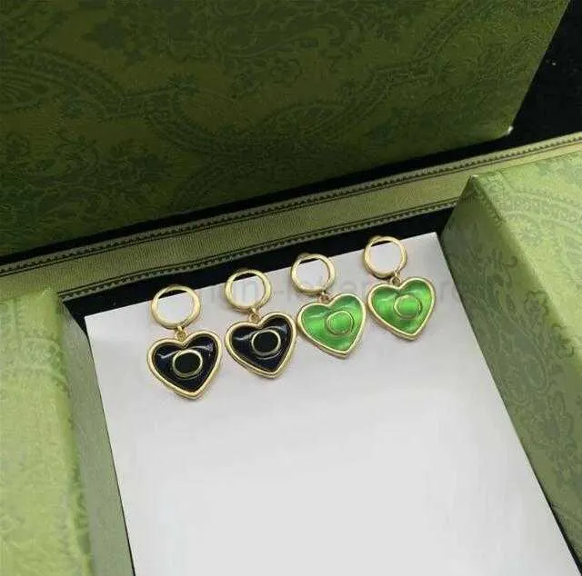 Charm designer örhängen designer för kvinnor älskar studs hjärtdesigner hoop örhängen för kvinnor födelsedagsdatum dangler med låda