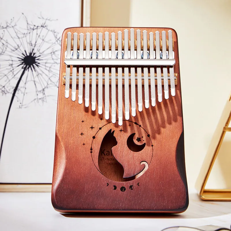 ノベルティアイテムKalimba 17 Keys Professional Kalimba Thumb Pianoソリッドウッドベニアキーボード楽器指フィンガーピアノクリスマスプレゼント230727