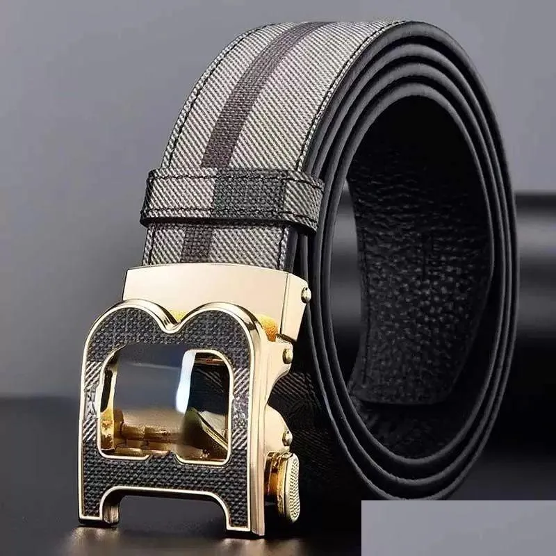 Belts Mens And Womens Trousers Belt Head Layer Cowe Embossed Casual Business All-Match Genuine Leather Drop Delivery Fashion Accessori Dhkpu