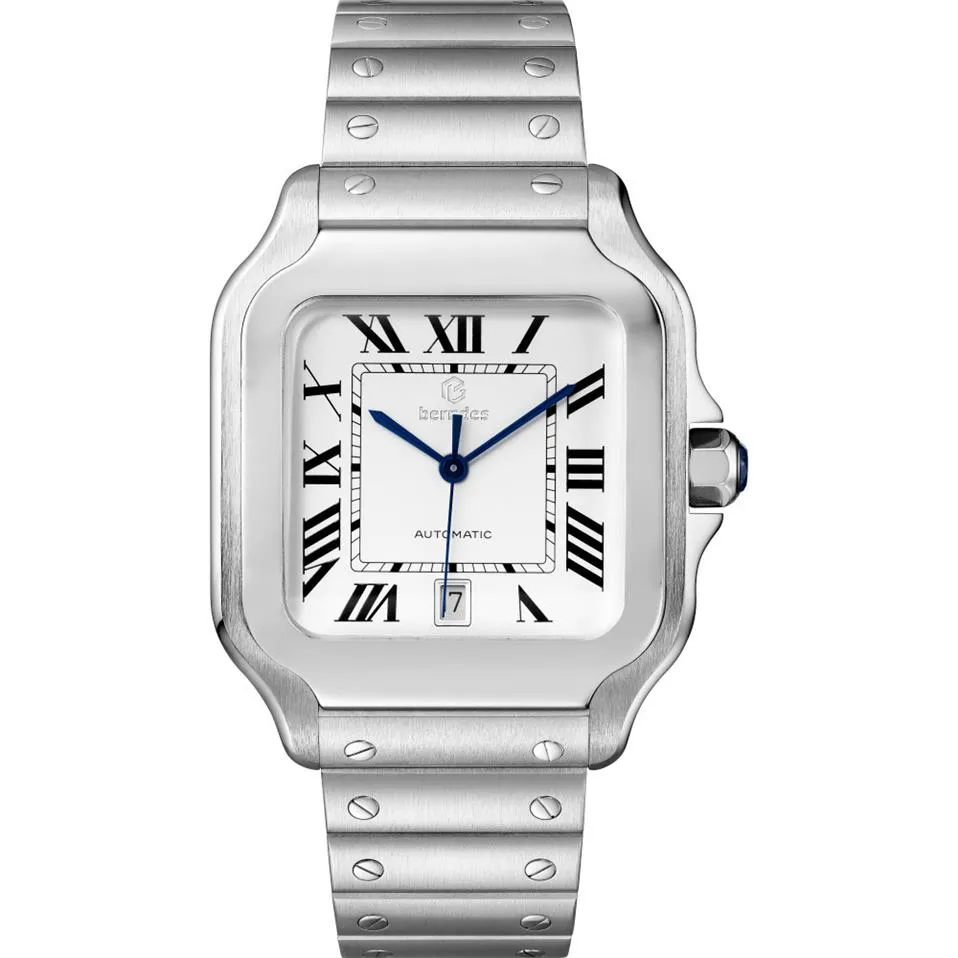 Business Automatic Lovers Watch gjord av premium rostfritt stål Bakat blå klocka Nål Sapphire -lins Djup vattentät modegåva299f