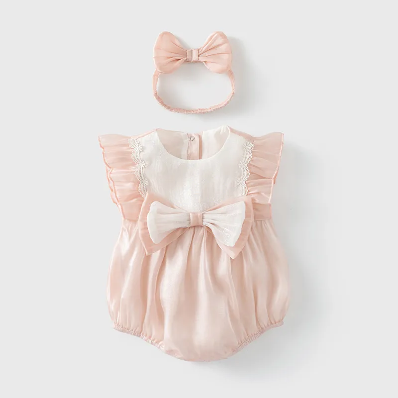 Familj matchande kläder baby onesie baby kläder 2023 sommar tunn stil kort ärm harp prinsessa hundra dagar gammal fart pack grossist 230726