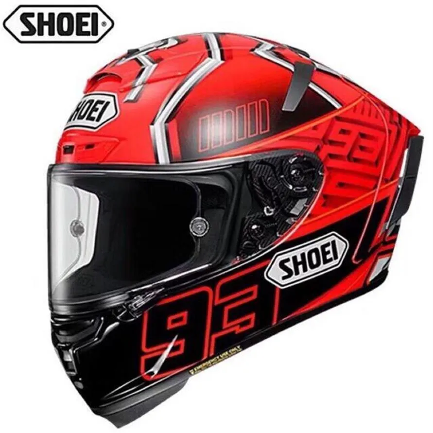 Shoei X14 93 Marquez Red Ant Helmet Matte Black Full Face Motorcykelhjälm utanför Road Racing Helmet-Not-Oiginal hjälm194N