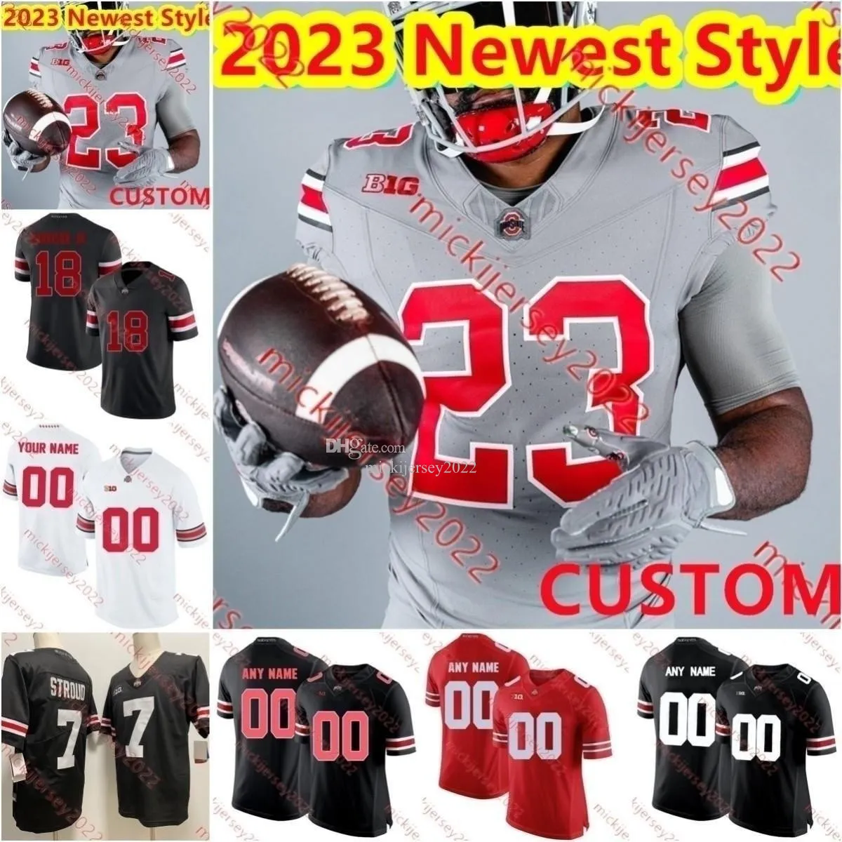 2023 Najnowsze koszulki piłkarskie Buckeyes Buckeyes Buckeyes Justin Fields