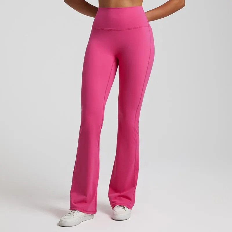 Tişört düz renkli 25 "çok renkli fiess kadın spor pantolon yüksek bel bot kesim yoga tozluk stoh atletik egzersiz eğitimi yumuşak