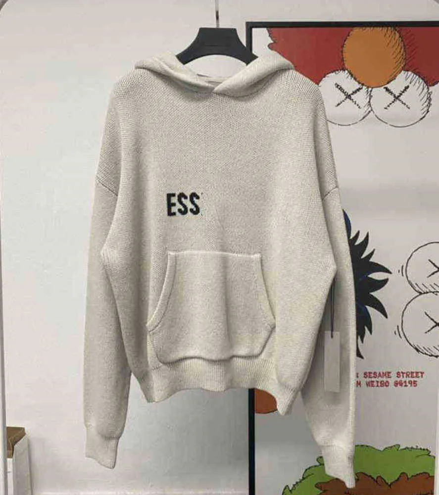 New ES Hoodie Turtleneck Jumpers Suéteres sueltos Casual Knits Hoody Lazy Style para hombres, mujeres, EE. UU., Reino Unido, moda, sudaderas ligeras 6mtt