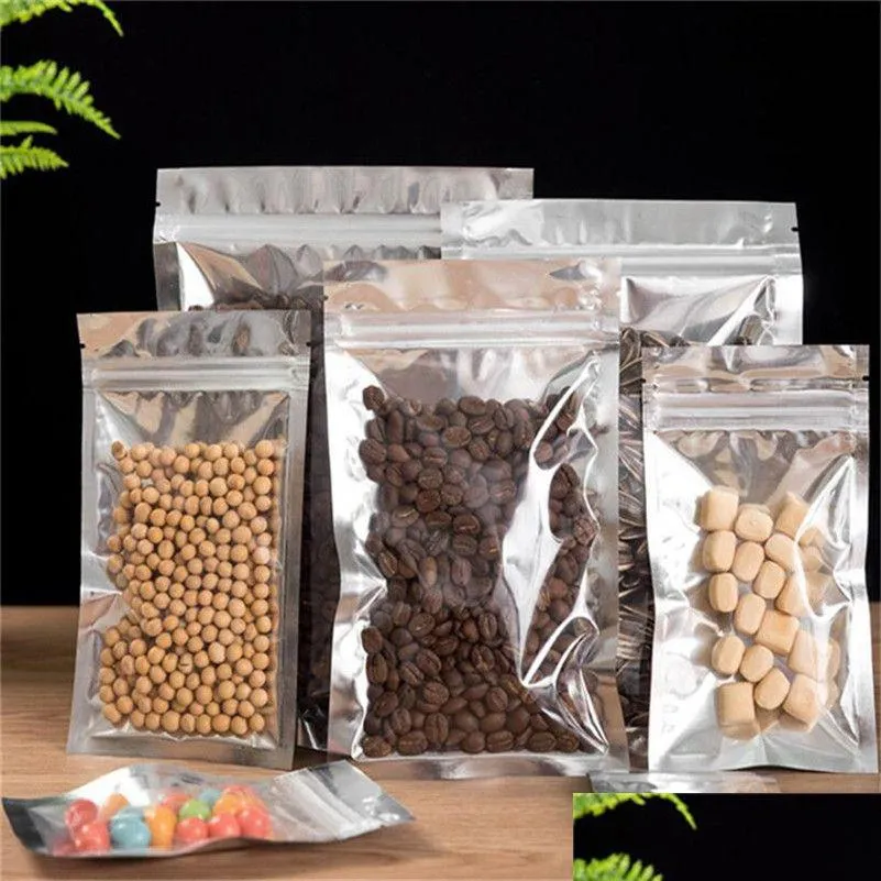 Packing Bags 100Pcs/Lot Plastic Smell Proof Bag Resealable Zipper Food Tea Storage Packaging Pouch Empty Aluminum Foil Self Seal Pouch Ot0Ee