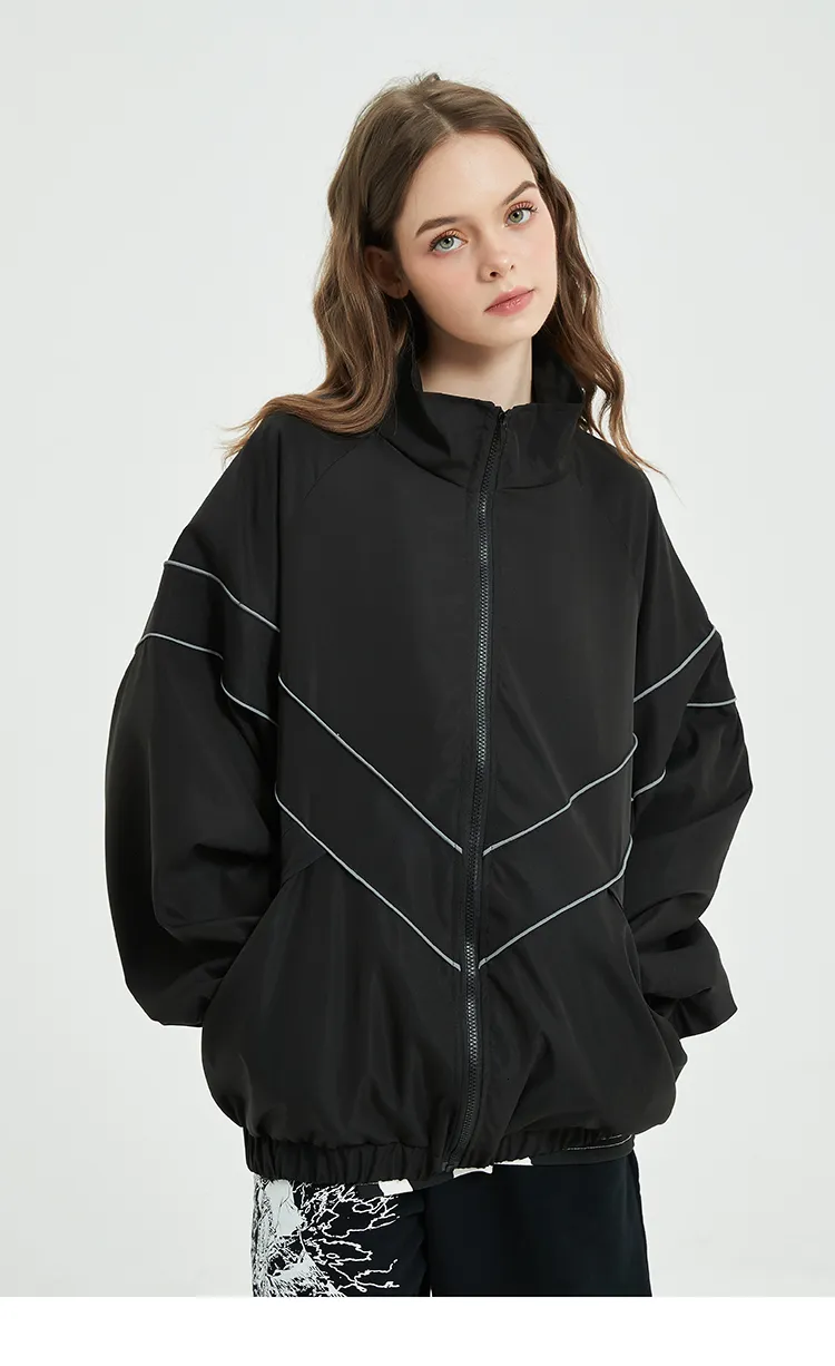 DHgate.com:Mens Reflective Striped Windbreaker Jacket, Hip DHgate.com:Mens Reflective Striped Windbreaker Jacket, Hip