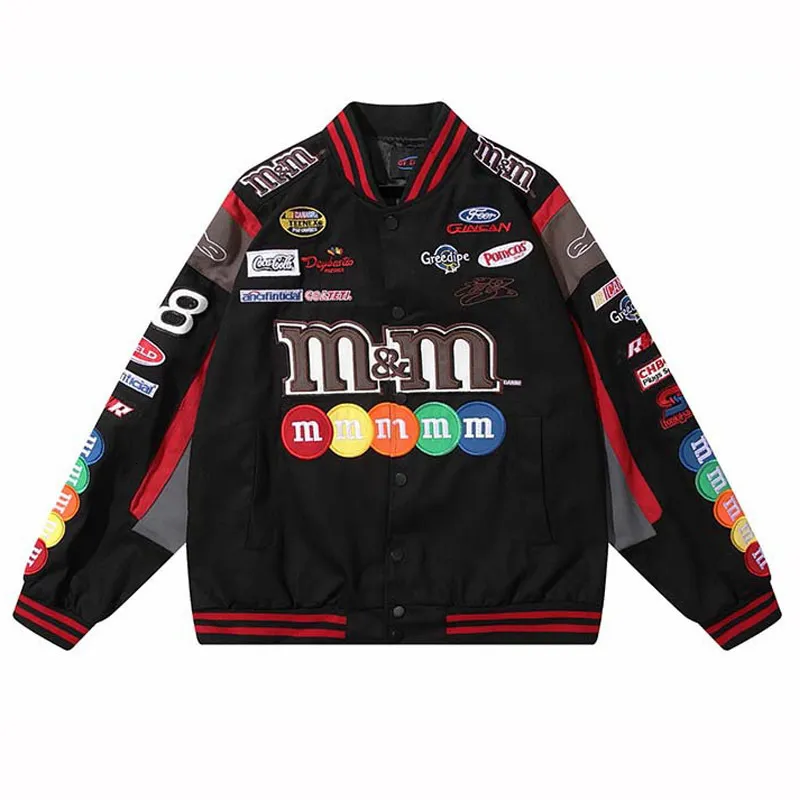 M varsity patch bomber best sale