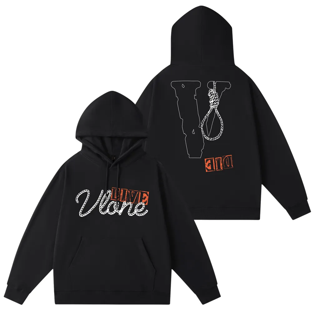 vlone mens designer hoodie hip hop tshirt hoodies men women high quality tshirts snake printed long sleeve tees Top Pullover with Pocket full zip hoodie womens women