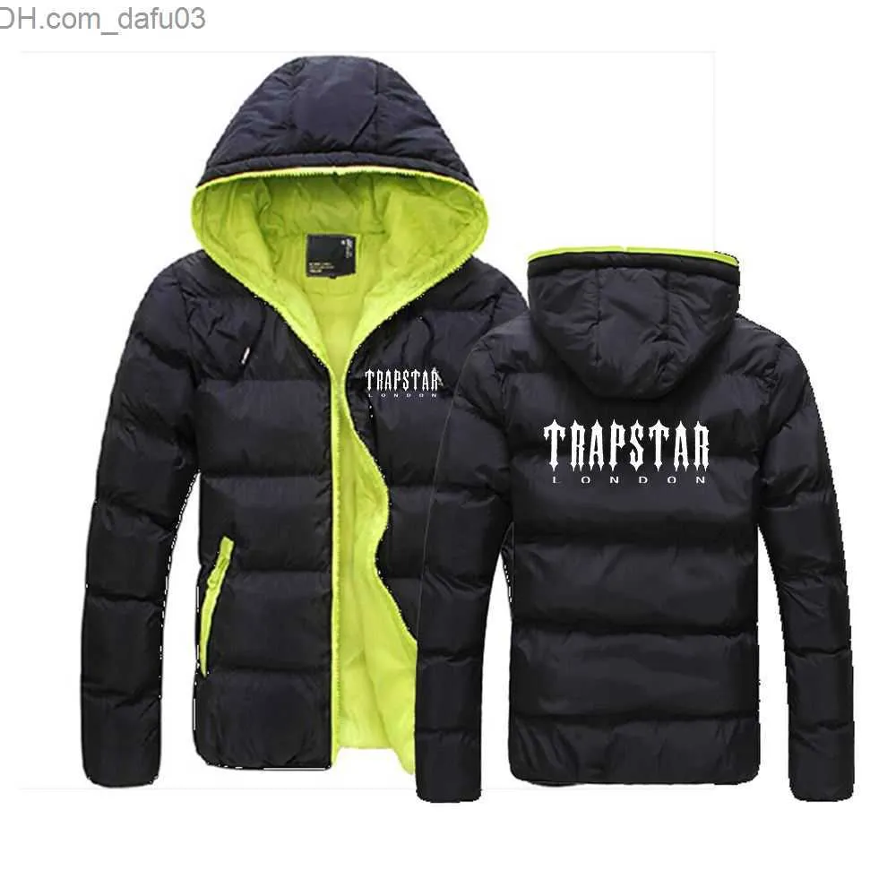 Heren donsparka's Heren donsparka's Trapstar London Winter Colorblock Rits Hooded Cotton Jacket Sweatshirts Gewatteerd Slim Fit Casual Warmer Z230731