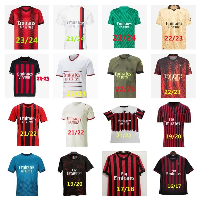 16 17 18 19 20 21 22 23 24 Maglie Da Calcio Retrò AC 2017 2018
