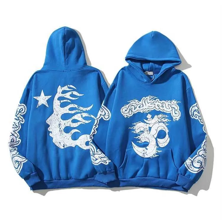 H and m red white and store blue hoodie