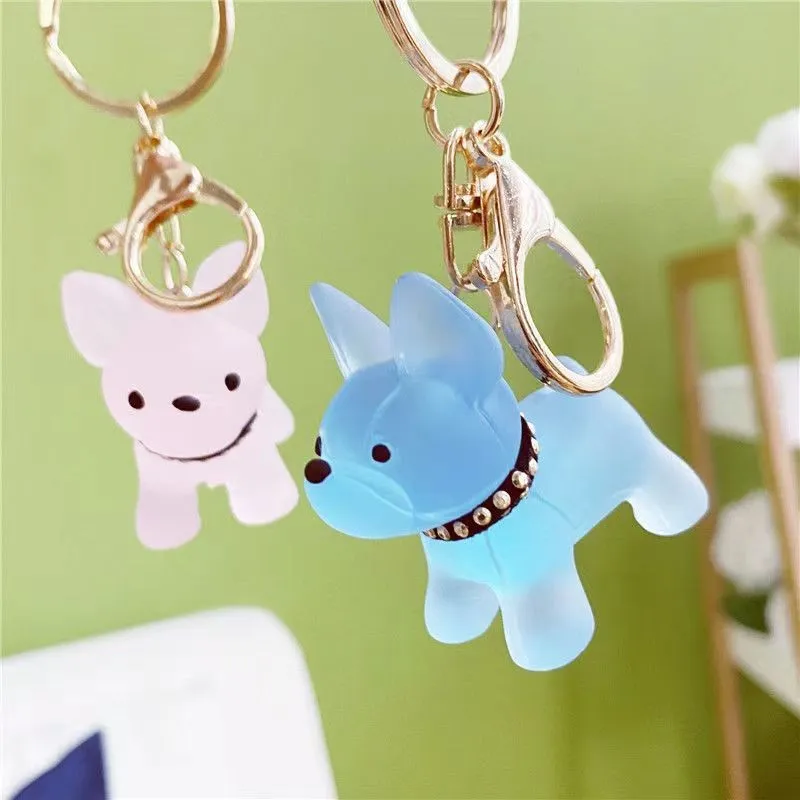 Mode Blogger Designer Schmuck Cartoon Kristall Bulldog Schlüsselanhänger Liebhaber Tasche Anhänger Handy Schlüsselanhänger Lanyards Schlüsselanhänger Großhandel YS44