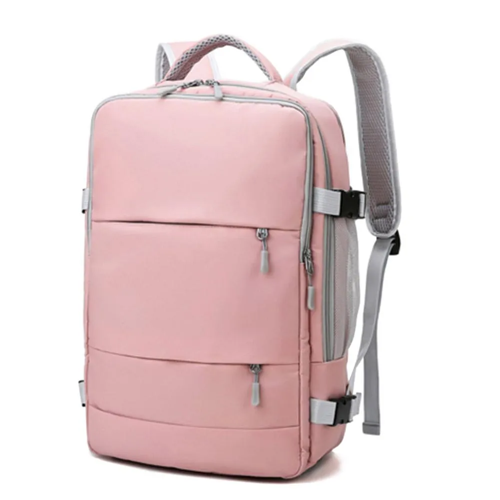 Bags Pink Women Travel Backpack Water Repellent Antitheft Casual Daypack Bag Lage Strap Usb Charging Port Sports Backpack Mochila