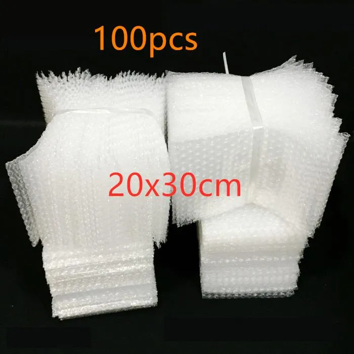 バッグ100pcs 20x30cmプラスチックラップエンベロープホワイトバブルパッキングバッグ