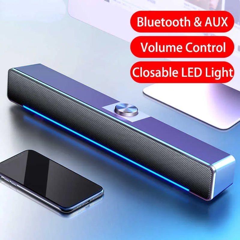 Taşınabilir Hoparlörler Yeni 2023 LED TV Ses Bar Aux Kablolu Kablosuz Bluetooth Hoparlör Ev Sinema Sistemi TV PC Bilgisayar Hoparlörleri için Soundbar Soundbar R230727