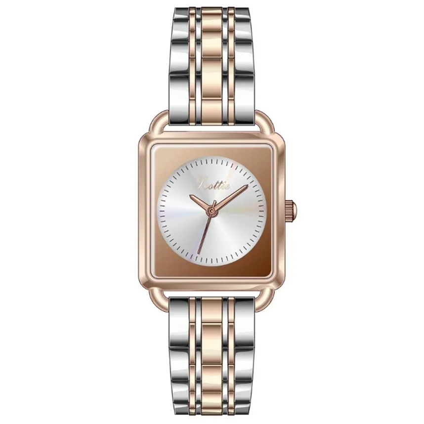 Scottie Brand 24 26mm Rectangle Dial Grace Girls Watch Watch Watches Watches Multicolor Choice Choice Stainless Steel Band Goddess Wristw333W