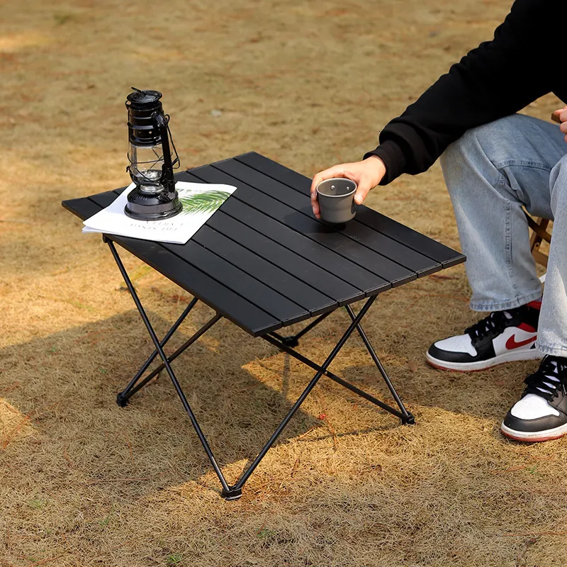 Foldable Table JOUYEK Folding Grill Table, 4x2 FT Portable Camping Table, Lightweight Height Adjustable Metal Tables With Mesh Desktop And Mesh Bag, Outdoor Tables Camp Table