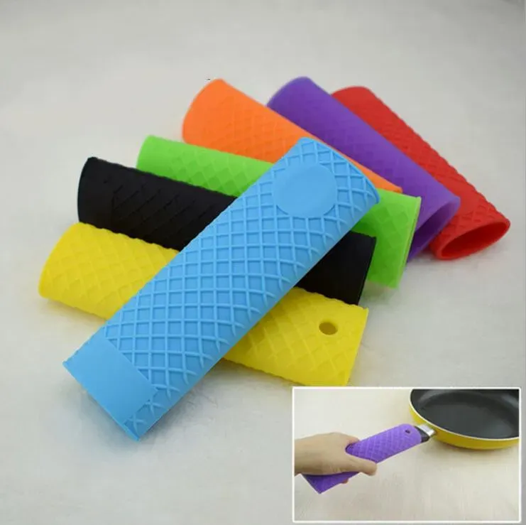 Silicone Poignée Titulaire Cuisine Outils Accessoires Antidérapant Pot Protégeant Résistant À La Chaleur Poêle Manches Grip Couvre Pan Holders