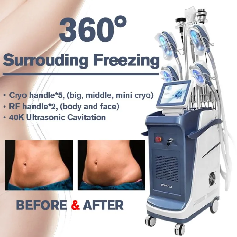 Máquina de emagrecimento Cryo Treatment Cavitação ultra-sônica Cold Slim Crioterapia Máquina de congelamento de gordura Redução de celulite Contorno corporal