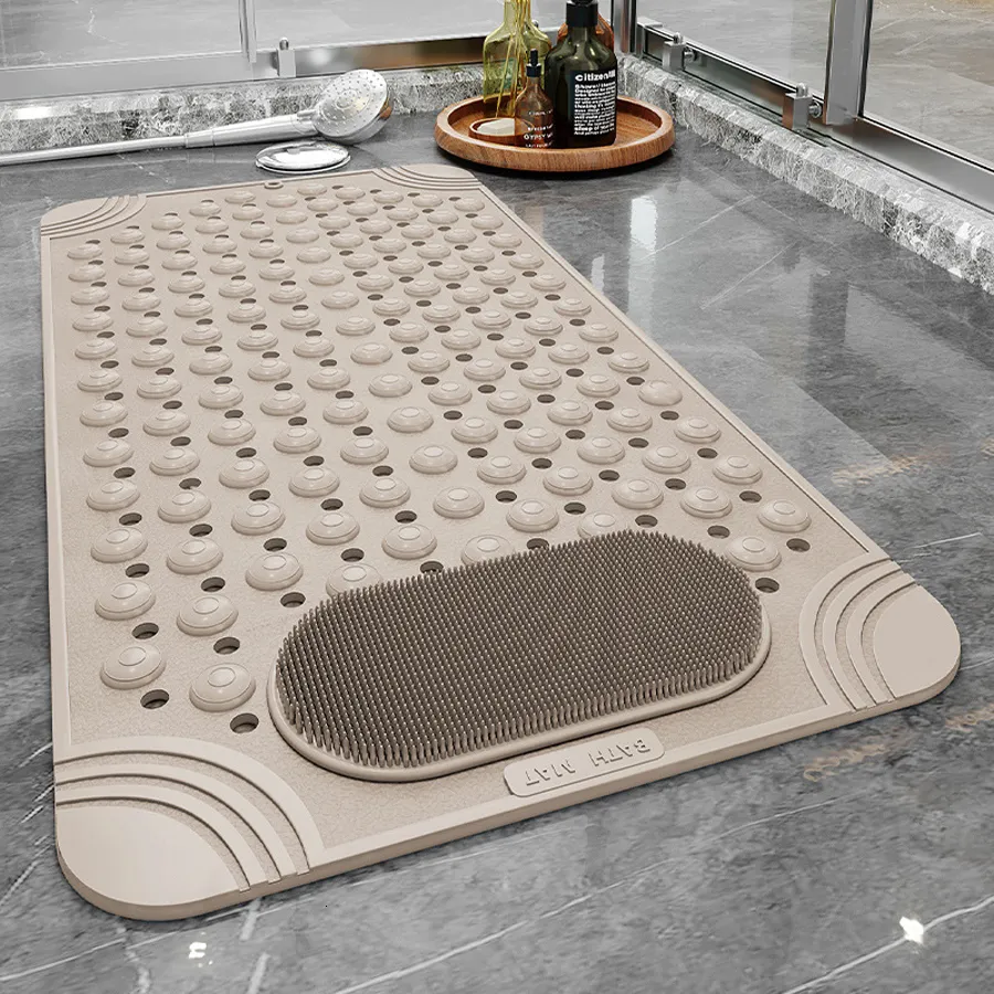 Badmattor som inte är halkad badkar mattan pvc säkerhet duschmatta med dräneringshål badmatta kreativ massage fötter lätt att rengöra badrumsmattan 230726