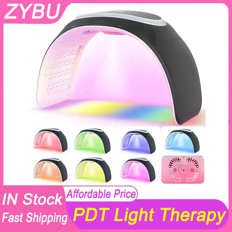 Multifunctionele UV Licht Nano Spray 7 Kleuren PDT LED Photon Lichttherapie Machine Met EMS Anti Aging Rimpel verwijderen Huidverjonging