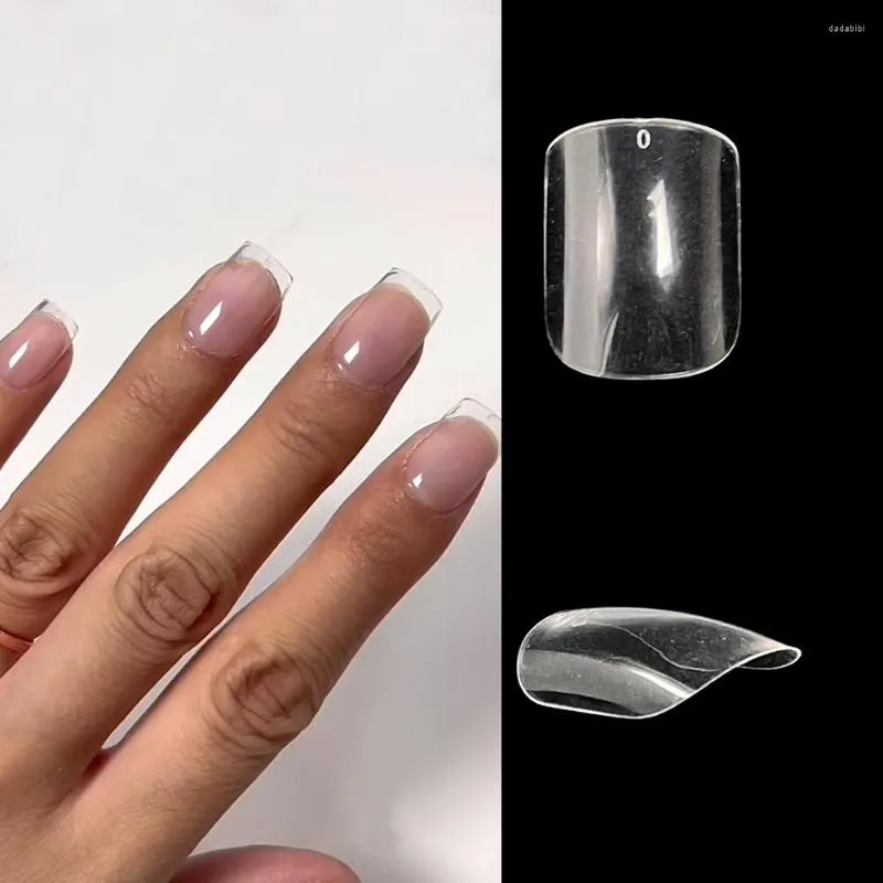 Kunstnagels 120 stks Extra Korte Vierkante Ronde Clear Fake Soft Volledige Cover Nail Tips Voor Kleine Bed Extension Gelly 12 Size