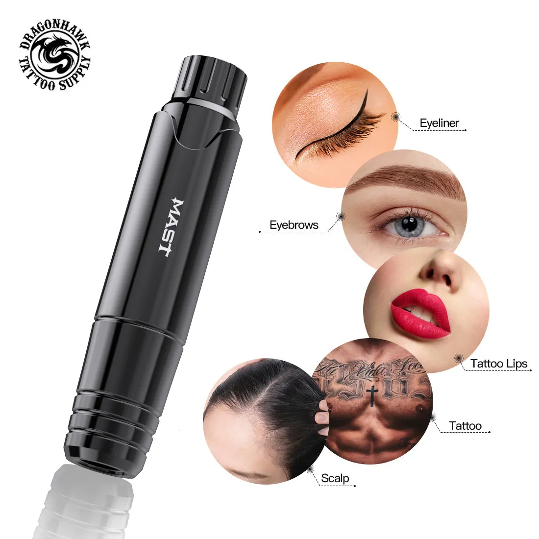 Máquina de tatuaje Mástil P10 Máquina de maquillaje permanente superior Pistola de tatuaje rotatoria Pluma Ceja Labios Máquina de tatuaje Dispositivo de pluma Conjunto de accesorios para tatuaje 230726