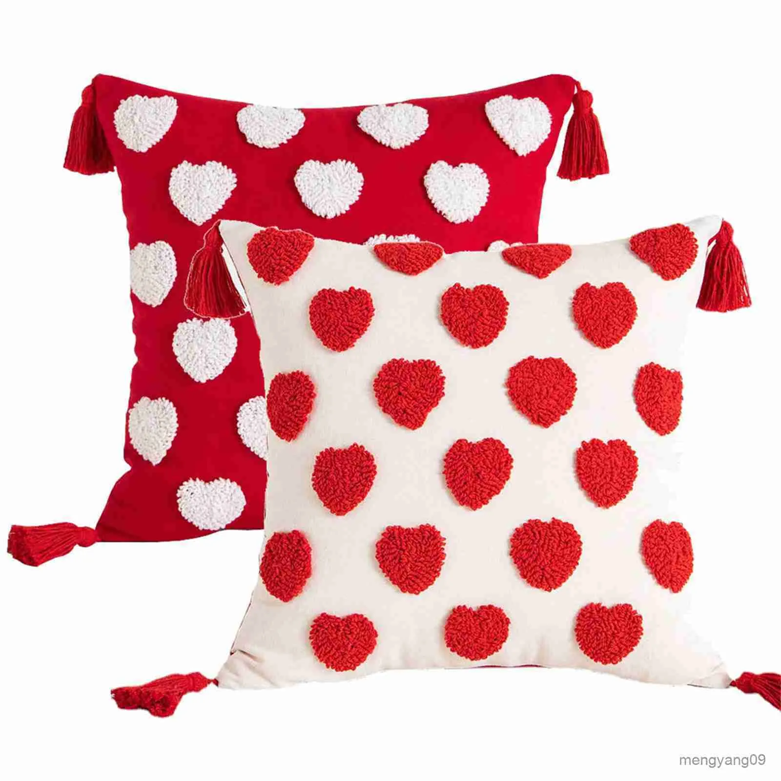 Coussin/décoratif Saint Valentin Coversvalentine'S Day Décorations Cadeau Rouge Amour Coeur Imprimer Vacances Décoratif Jeter s Case Décoration de La Maison 2pc R230727