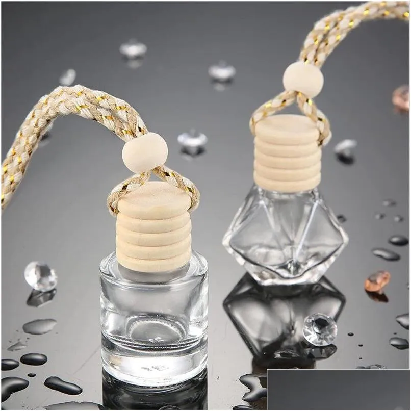 Wholesale Hanging Glass Car Air Freshener Refillable Bottle Pendant