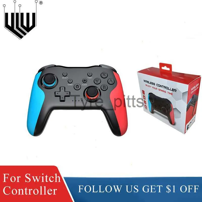 Spelkontroller Joysticks YLW Bluetooth Gamepad Wireless Controller med Joystick -omslag för Nintendo Switch Console iPhone Android TV -låda Tesla X0727