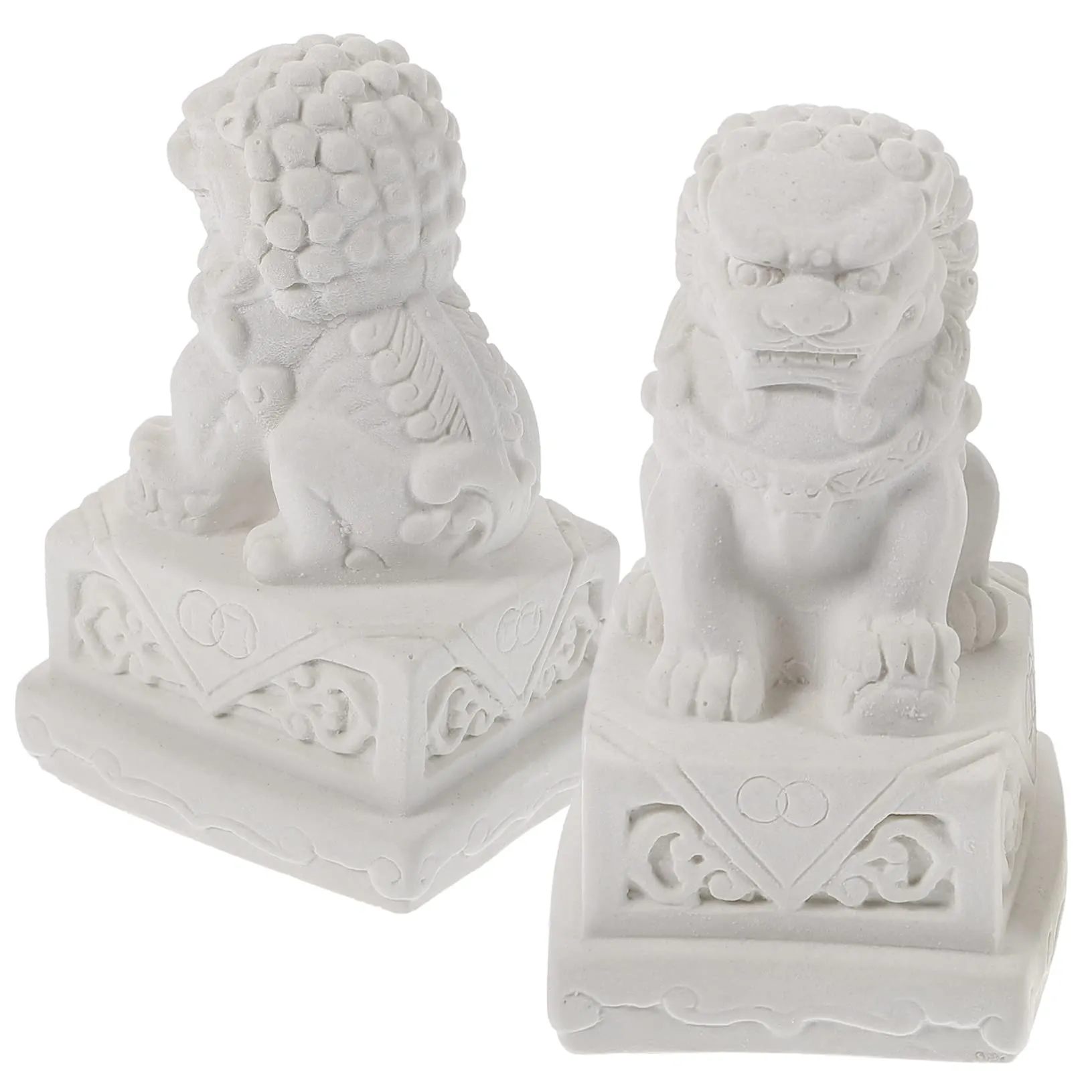 2 Stück Zement Stein Löwe Mini Dekor Dekorationen für Zuhause Mini Figuren Tier Sammlerfigur Statuen Paar Löwe Miniatur Chinesisches kreatives Geschenk