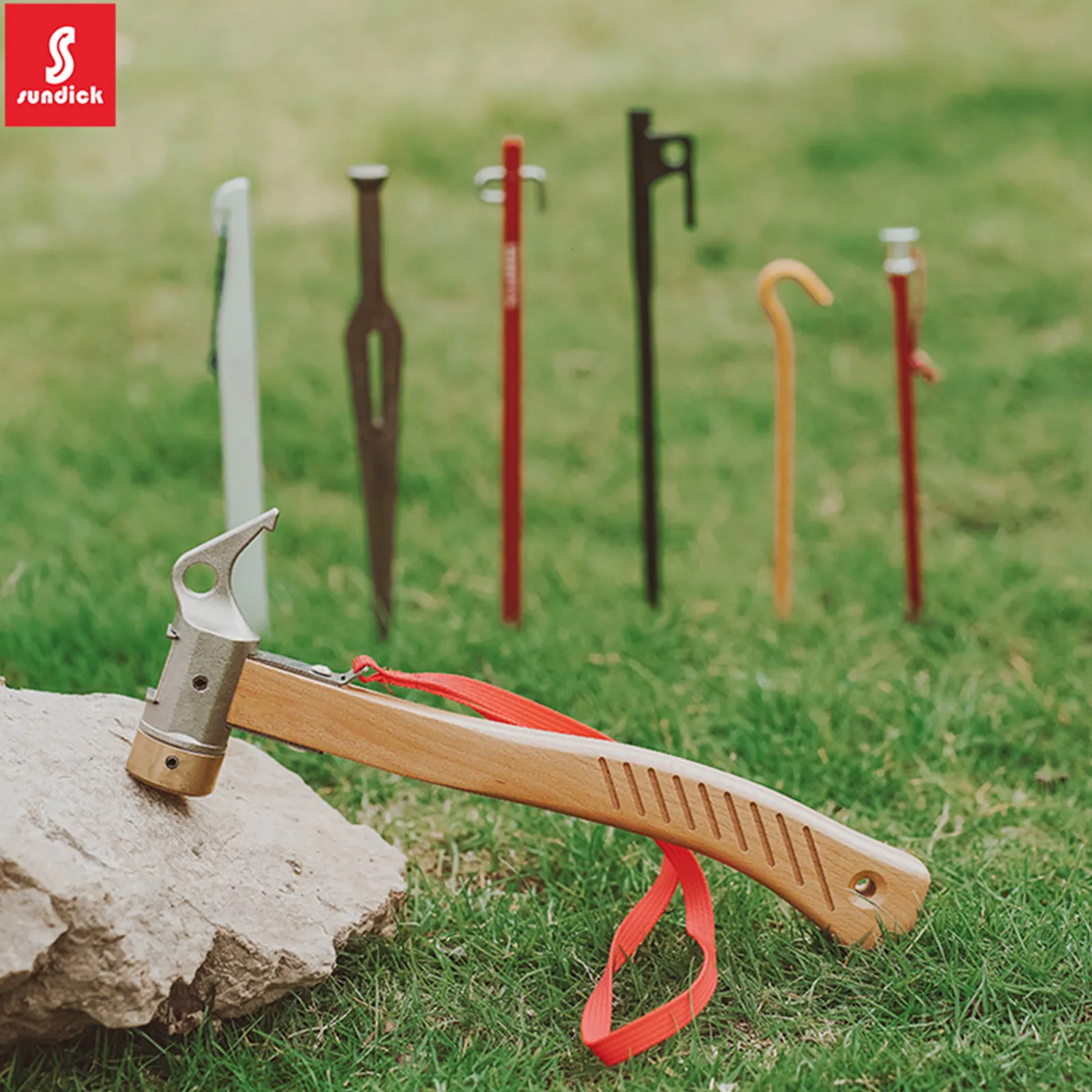 Multifunctional Aluminum Alloy Camping Hammer | Tent Stake Mallet & Nail Puller | High-Strength Carbon Steel Head | Rust-Proof | 31cm (12.2in) | For - View #5