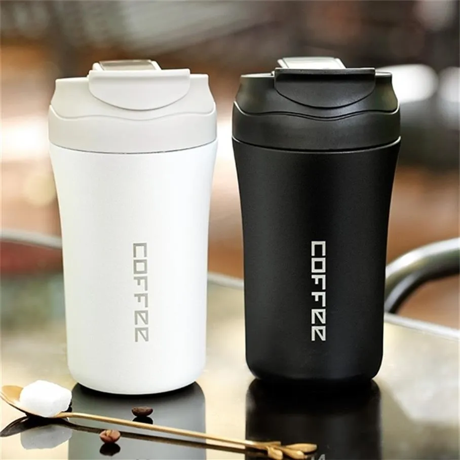 Thermos da caffè doppio in acciaio inossidabile da 400 ml con cannuccia Thermos per auto multifunzionale Tazza termica da viaggio portatile 211223297v