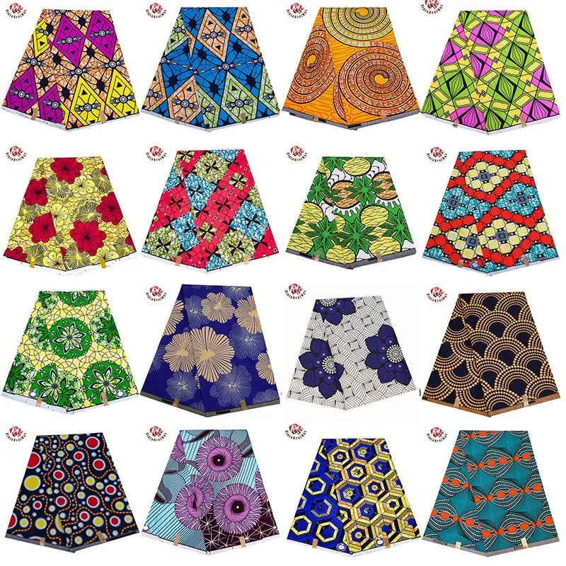 Dresses Bintarealwax Wholesale Africa Farbic 2023 Ankara Polyester Sewing Fabric Light Color Material for Women Party Dress Fp6390