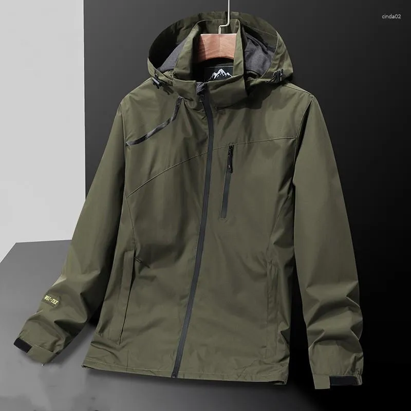 Men's Jackets VAKAUP Mens Clothing Lightweight Waterproof Rain Jacket Hooded Outdoor Raincoat Hiking Windbreake Coat Sweatshirts