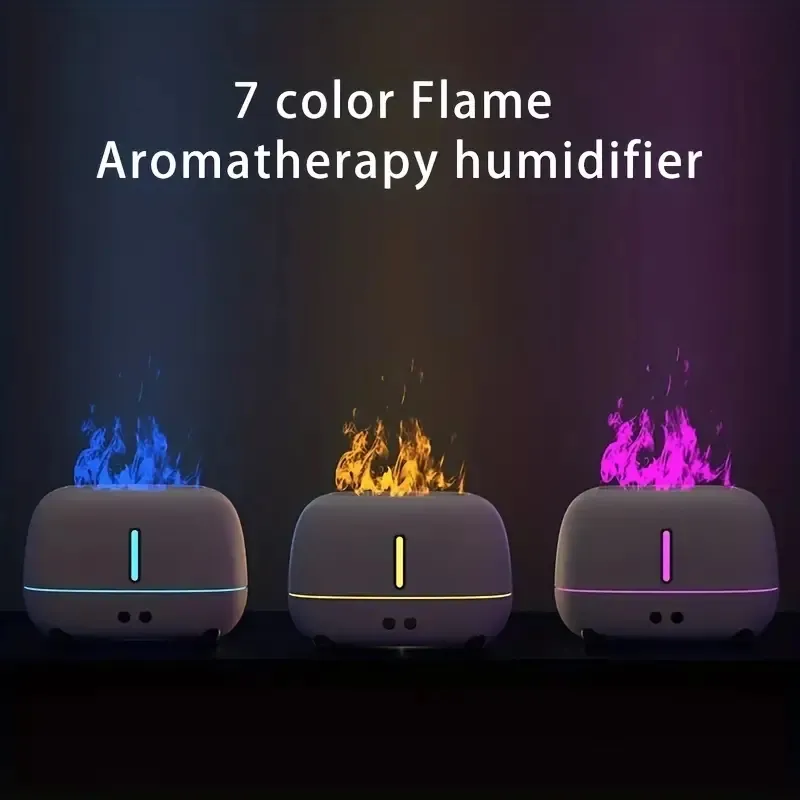 1PC Przenośna kolorowa chłodna mgła USB Płodka ognia nawilżacza - dyfuzor olejku eterycznego aromatu dla świeżego pomieszczenia powietrza