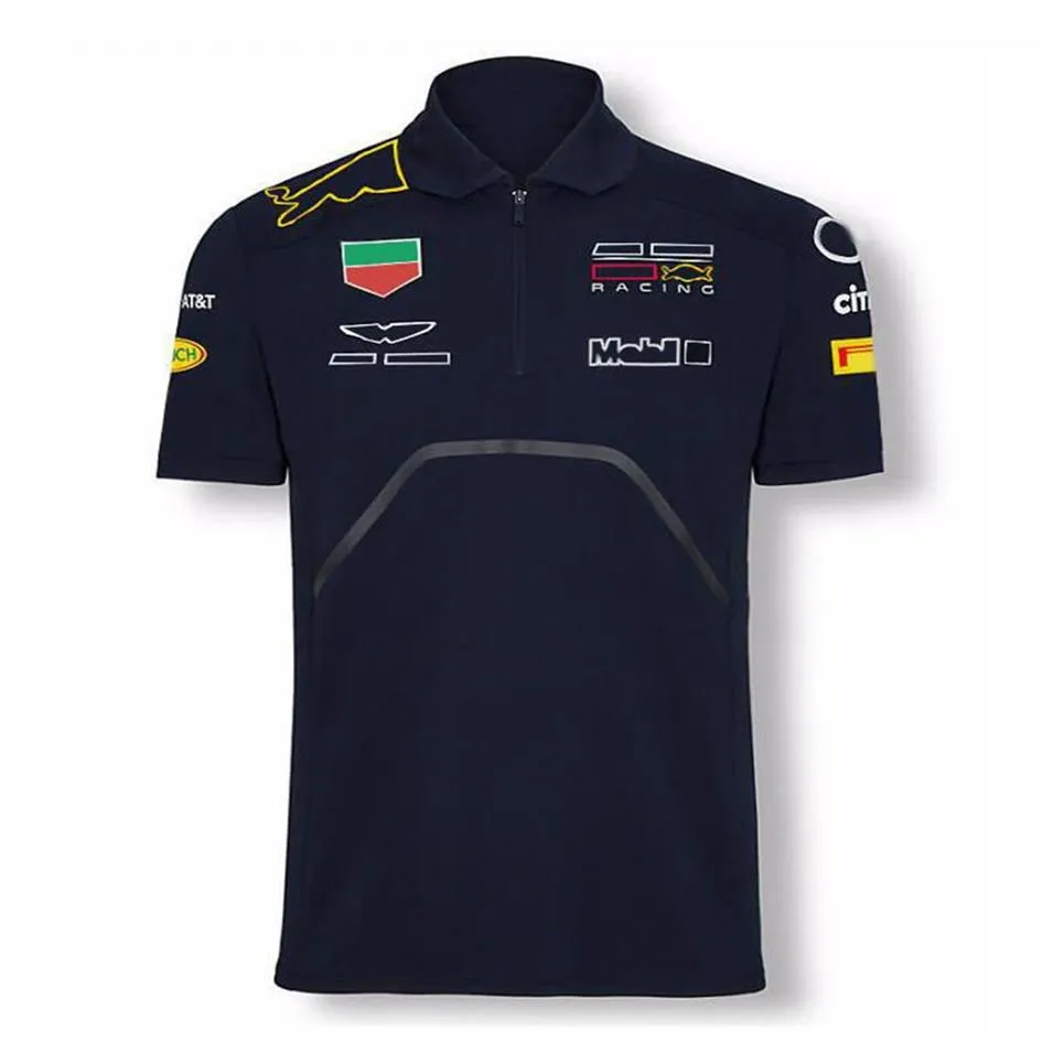 2021 F1 F1フォーミュラ1チームユニフォームカークイックドライと通気性のあるF1レーシングスーツショートスリーブTシャツポロシャツラペルカーOV282U