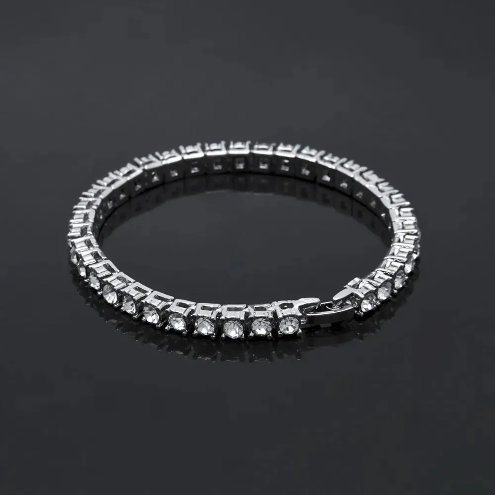 New Arrival Luxury Crystal Tennis Bracelet Gold Silver Color Braclet For Women Girls Party Wedding Hand Accessories Jewelry2970