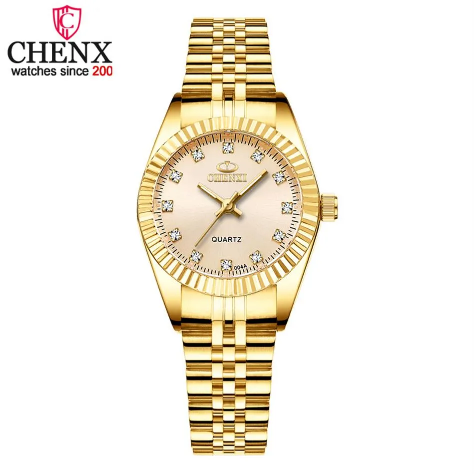 Chenxi Brand Girl Watch Women Fashion Casure Quartz Watches Ladies Gloden Rostfritt stål Kvinnliga gåvor Klockor Wristwatch236p