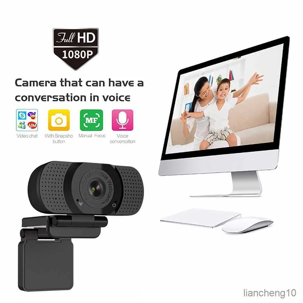 Webcams 1080P Full Webcam Web avec Microphone Portable Mini Vidéo pour PC Portable R230728