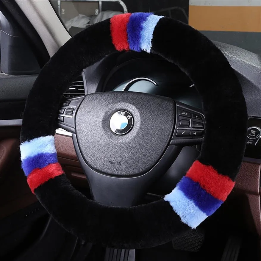 Coprivolante per auto in lana Lusso Audi A4 B8 13 7-15 Cuscini per sedili da 7 pollici Caldo peluche Personalizzato Auto Bmw Accessori per auto239M