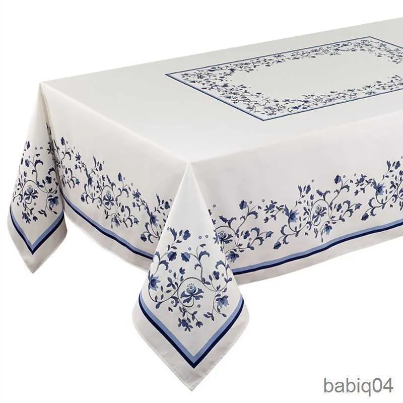 Toalha de mesa azul impressão fashion decoração de casa decoração de festa de casamento toalha de mesa impermeável e anti-incrustante mesa de centro toalha de mesa r230726