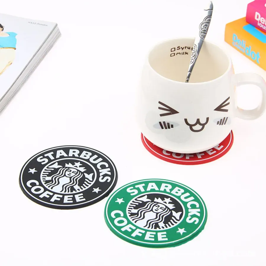 装飾カップコースター：コーヒー、紅茶、飲み物用の熱耐性PVC