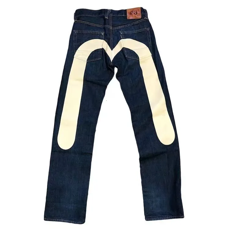 EV Designer M Evisued Mens Jeans Evisulies M-shaped Embroidery Straight Tube Wide Leg Brand Pants Hip Hop Y2k Edge Street Casual 2727