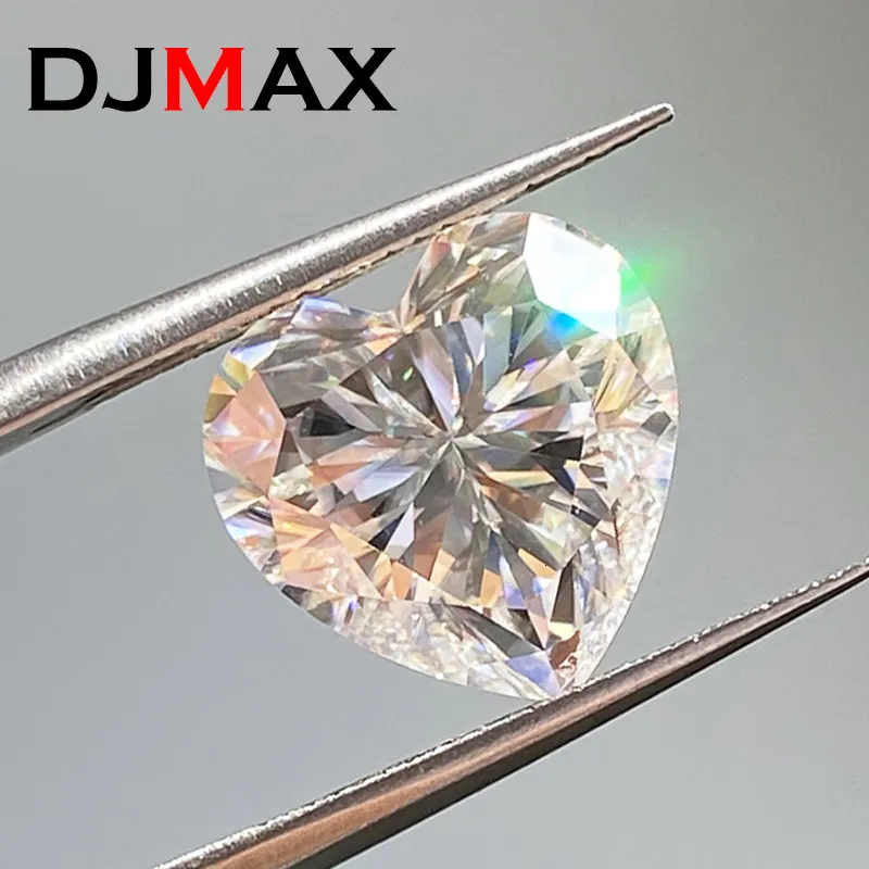 Losse diamanten 3EX Cut DJMAX 4-15mm Rare Heart Cut Losse stenen Echte D-kleur VVS1 Hartvorm Gecertificeerde diamanten 230728