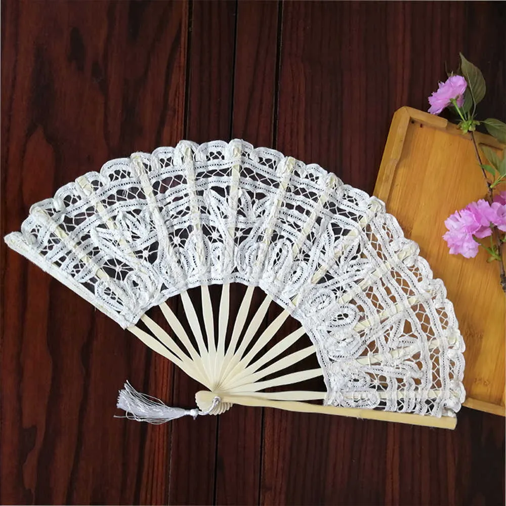 Chinese Style Products Vintage Style Lace Folding Fan Art Craft Gift Home Decoration Ornaments Dance Hand Fan Wedding Party Home Decorative