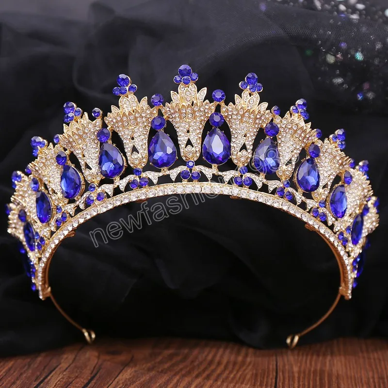 Boda nupcial vestido de noche corona accesorios de lujo para el cabello elegante cristal Tiaras diadema tocado